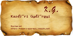 Kazári Györgyi névjegykártya